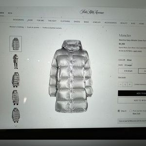 Moncler women silver puff down jacket.